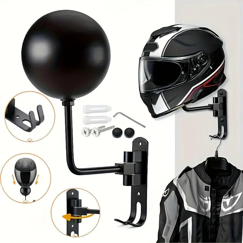 Motorcycle Helmet Wall Mount — Space-Saving Gear Holder for Riders